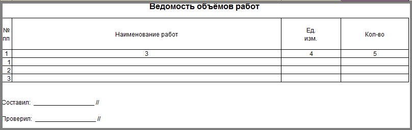 Как вывести ведомость объемов работ из гранд сметы в эксель